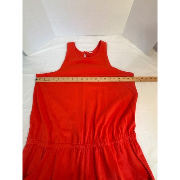 Old Navy Women’s XL Sleeveless Red Romper Pockets Elastic Waist Casual Comfort - Picture 4 of 8